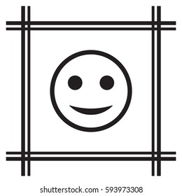  Smile icon. Flat design.