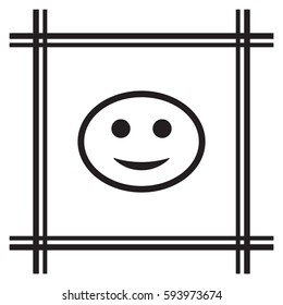  Smile icon. Flat design.