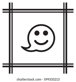  Smile  icon. Flat design.