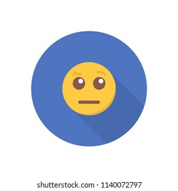 Smile icon in a flat design with long shadow for social media.