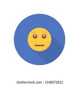 Smile icon in a flat design with long shadow for social media.