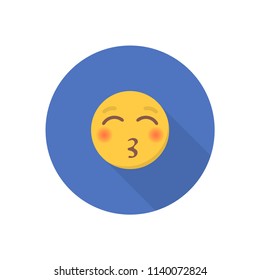 Smile icon in a flat design with long shadow for social media
