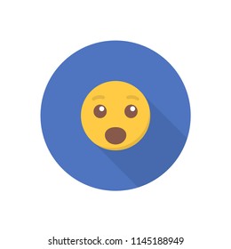 Smile icon in a flat design with long shadow for social media.