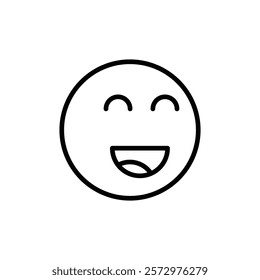 Smile icon flat editable icon mark