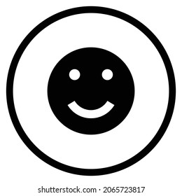 smile Icon. Flat style Circle Shape isolated on white background. Vector illustration