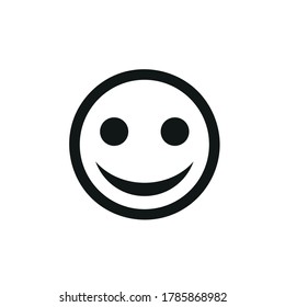Smile Icon flat style isolated on white background. Happy face symbol for your web site design, logo, app, UI. Vector illustration