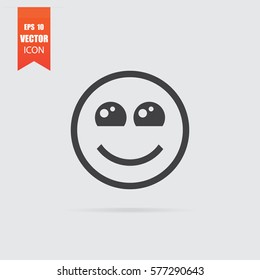 Smile icon in flat style isolated on grey background. For your design, logo. Vector illustration.