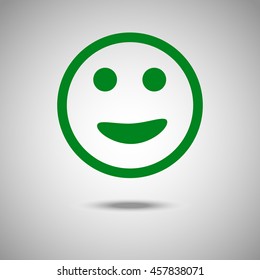 Smile icon. Flat style.Grey background. Vector illustration.