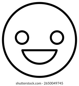 Icono de la sonrisa plana delgada logotipo del arte del contorno