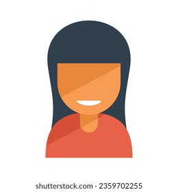 Smile icon flat vector. Happy person. Young positive isolated