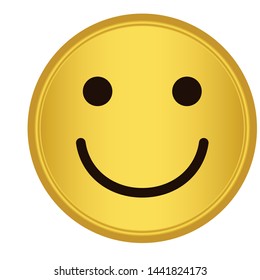 Smile Icon Gold Happy Smiley Face Stock Vector (Royalty Free ...