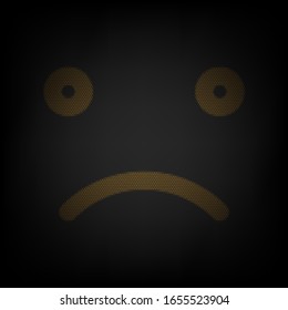  Icono de sonrisa. Icono de la rejilla de una pequeña bombilla naranja en la oscuridad. Ilustración.