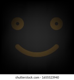 Smile icon. Icon as grid of small orange light bulb in darkness. Illustration.