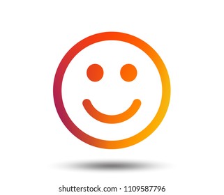 Smile icon. Happy face chat symbol. Blurred gradient design element. Vivid graphic flat icon. Vector