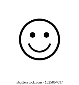 smile icon; happy face outline isolated on white background. vector illustration