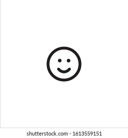 smile icon; happy face outline - vector illustration