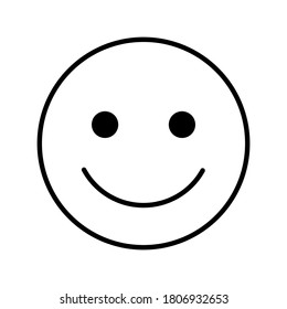 smile icon. happy face outline isolated on white background. vector illustration