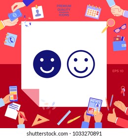 Smile Icon. Happy face symbol for your web site design