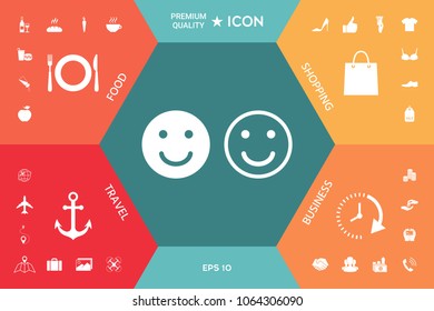 Smile Icon. Happy face symbol for your web site design