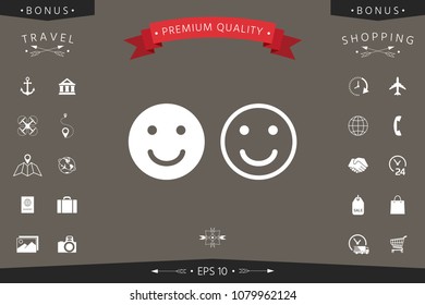 Smile Icon. Happy face symbol for your web site design