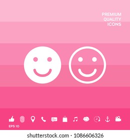 Smile Icon. Happy face symbol for your web site design