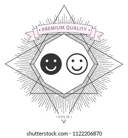 Smile Icon. Happy face symbol for your web site design