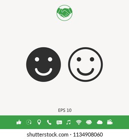 Smile Icon. Happy face symbol for your web site design