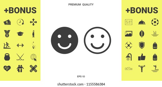 Smile Icon. Happy face symbol for your web site design