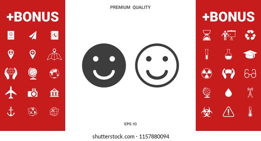 Smile Icon. Happy face symbol for your web site design