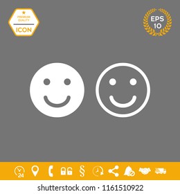 Smile Icon. Happy face symbol for your web site design
