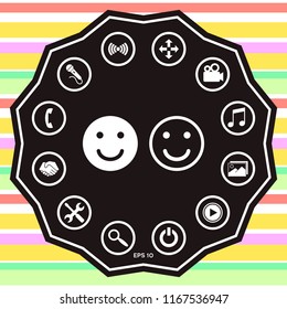 Smile Icon. Happy face symbol for your web site design