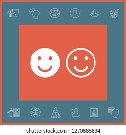 Smile Icon. Happy face symbol for your web site design