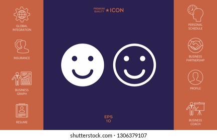 Smile Icon. Happy face symbol for your web site design