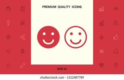 Smile Icon. Happy face symbol for your web site design