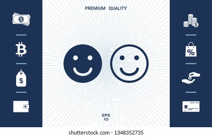 Smile Icon. Happy face symbol for your web site design