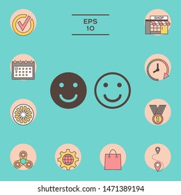 Smile Icon. Happy face symbol for your web site design