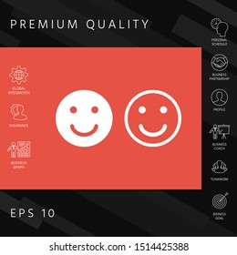 Smile Icon. Happy face symbol for your web site design