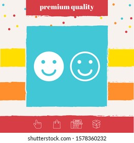 Smile Icon. Happy face symbol for your web site design