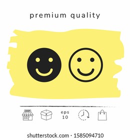 Smile Icon. Happy face symbol for your web site design