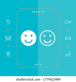 Smile Icon. Happy face symbol for your web site design