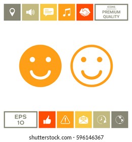 Smile Icon. Happy face symbol for your web site design