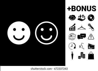 Smile Icon. Happy face symbol for your web site design