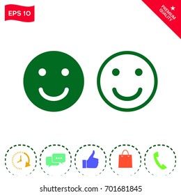 Smile Icon. Happy face symbol for your web site design