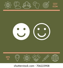 Smile Icon. Happy face symbol for your web site design