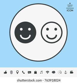 Smile Icon. Happy face symbol for your web site design