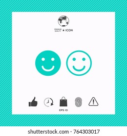 Smile Icon. Happy face symbol for your web site design