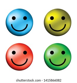 smile icon. Happy smiley face. Smiling Emoticon. Yellow vector symbol. 