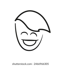 smile icon illustration. black flat color. great for emoticons and design complements.