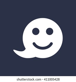 smile  icon,  isolated. Flat  design.