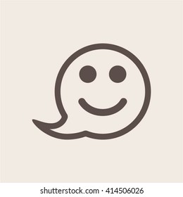 smile  icon,  isolated. Flat  design.